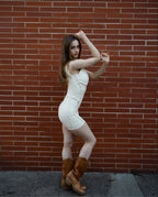 White Open-Back Romper